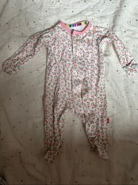 Magnetic Me Pink Cherry Print Footed One-Piece